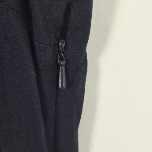 Tory Burch Long Sleeve Navy and Red V-Neck Cotton Side Zip Tunic Blouse Top 4 - Picture 6 of 10